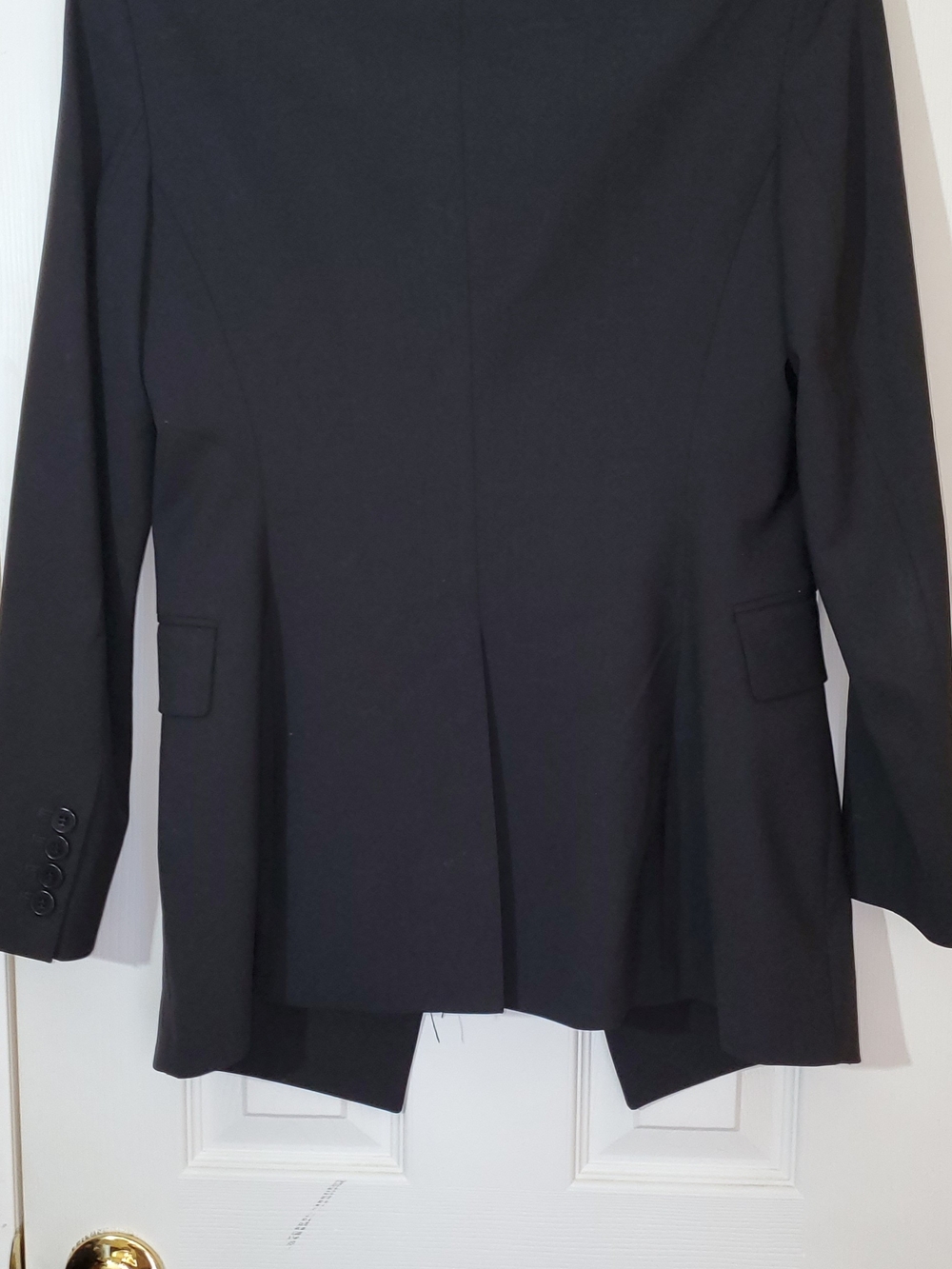 Theory Black Single-Button Blazer with Notch Lapels - Picture 10 of 12